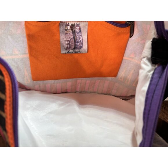 Laurel Burch Fantasticats Tote Shoulder Bag Boho Art To Wear Kitty Cats AS IS - Picture 9 of 10